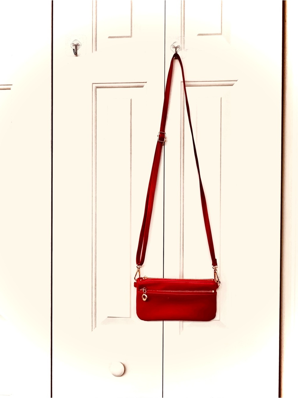 Red Crossbody Shoulder Bag - Sleek Everyday Style with phone pocket 8”X5”size